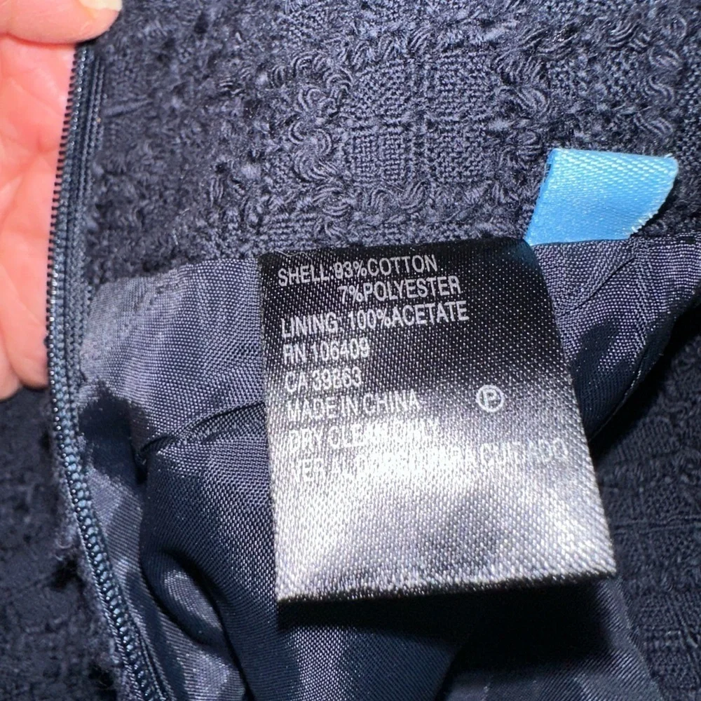Antonio Melani Navy seersucker lined skirt
